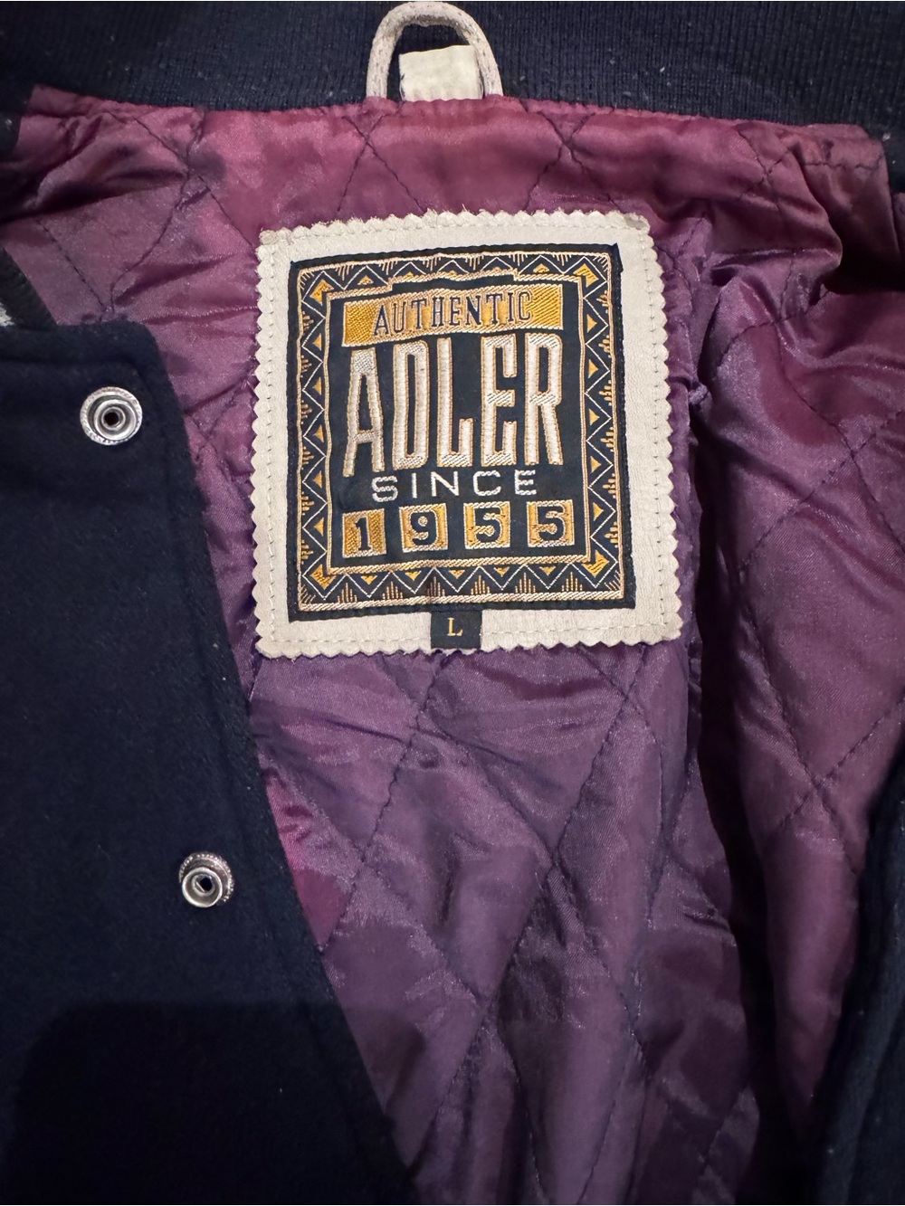 Adler Two-Tone Bomber Jacket in Navy and Light Gray - Picture 3 of 3